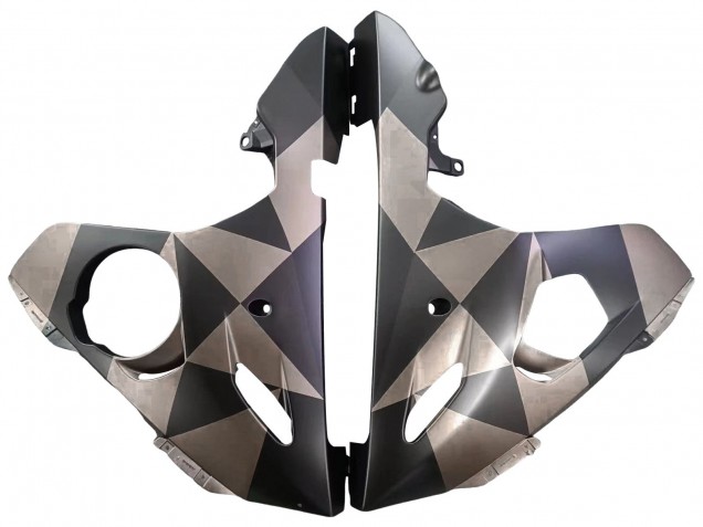 Carenado Moto Yamaha YZF 600 R6 2005 - Negro Mate Gris Geométrico