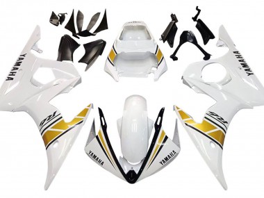 Carenado Moto Yamaha YZF 600 R6 2005 - Blanco Oro Negro