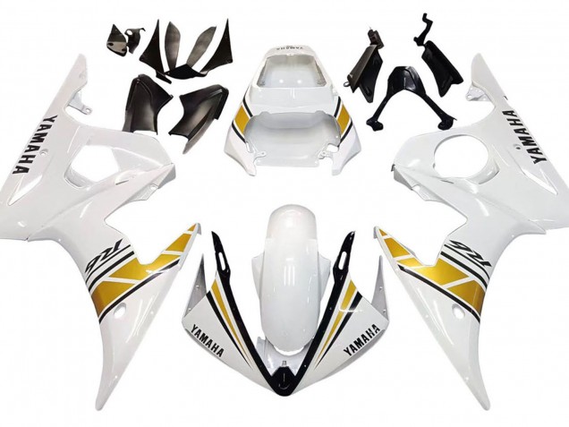 Carenado Moto Yamaha YZF 600 R6 2005 - Blanco Oro Negro