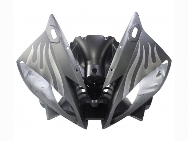 Carenado Moto Yamaha YZF 600 R6 2006-2007 - Negro Mate Plata Llama