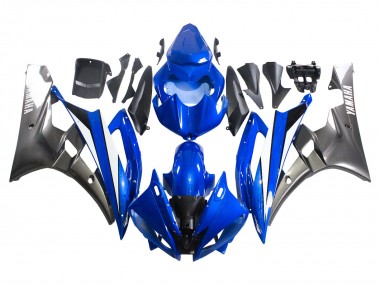 Carenado Moto Yamaha YZF 600 R6 2006-2007 - Azul Blanco Negro Brillante