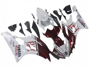 Carenado Moto Yamaha YZF 600 R6 2006-2007 - Blanco Rojo Granate Fiat Acer Yamalube