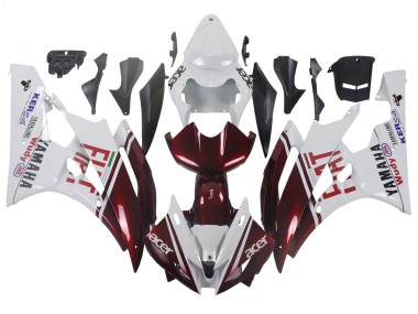 Carenado Moto Yamaha YZF 600 R6 2006-2007 - Blanco Rojo Granate Fiat Acer Yamalube
