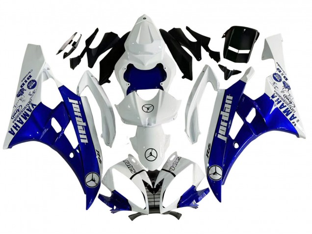 Carenado Moto Yamaha YZF 600 R6 2006-2007 - Blanco Azul Jordan