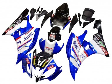 Carenado Moto Yamaha YZF 600 R6 2006-2007 - Blanco Azul Negro Fimer Volvo Yamalube Sterilgarda