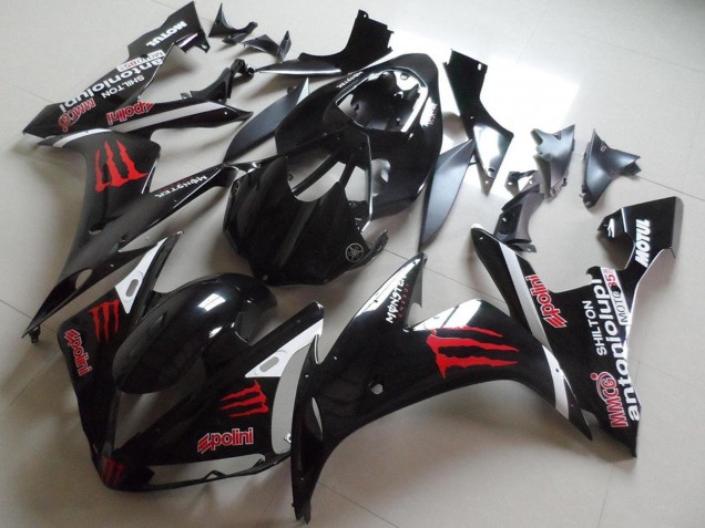 Carenado Moto Yamaha YZF R1 2004-2006 - Negro Brillante Rojo Monstruo