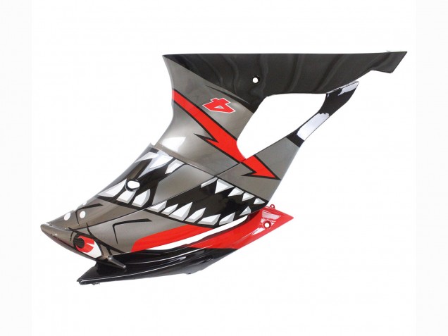Carenado Moto Yamaha YZF 600 R6 2008-2016 - Plata Negro Rojo Tiburón 4