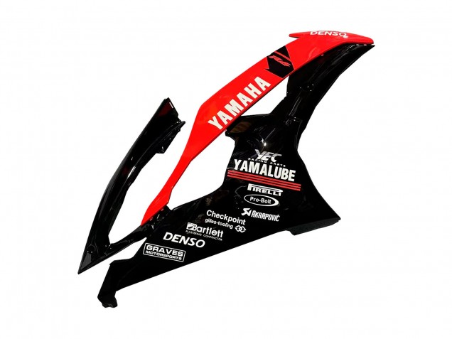 Carenado Moto Yamaha YZF 600 R6 2008-2016 - Rojo Negro Brillante DENSO Yamalube 21