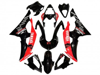 Carenado Moto Yamaha YZF 600 R6 2008-2016 - Rojo Negro Brillante DENSO Yamalube 21