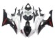 Carenado Moto Yamaha YZF 600 R6 2008-2016 - Blanco Negro Mate Rojo Calcomanías