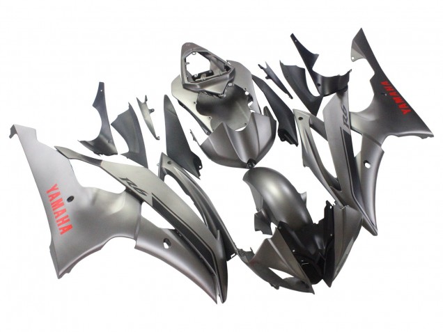Carenado Moto Yamaha YZF 600 R6 2008-2016 - Gris Mate Rojo Calcomanías