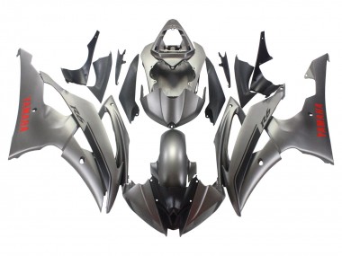 Carenado Moto Yamaha YZF 600 R6 2008-2016 - Gris Mate Rojo Calcomanías