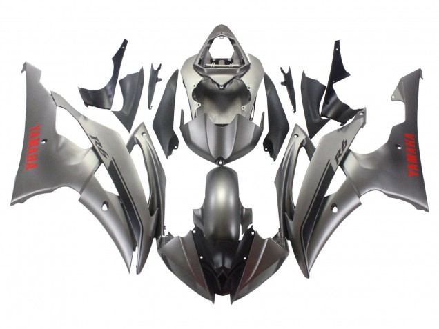 Carenado Moto Yamaha YZF 600 R6 2008-2016 - Gris Mate Rojo Calcomanías