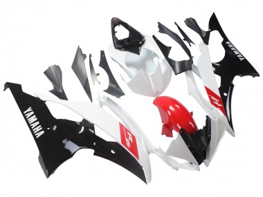 Carenado Moto Yamaha YZF 600 R6 2008-2016 - Blanco Rojo Negro Brillante