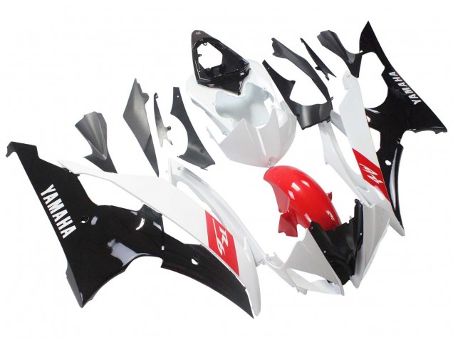 Carenado Moto Yamaha YZF 600 R6 2008-2016 - Blanco Rojo Negro Brillante