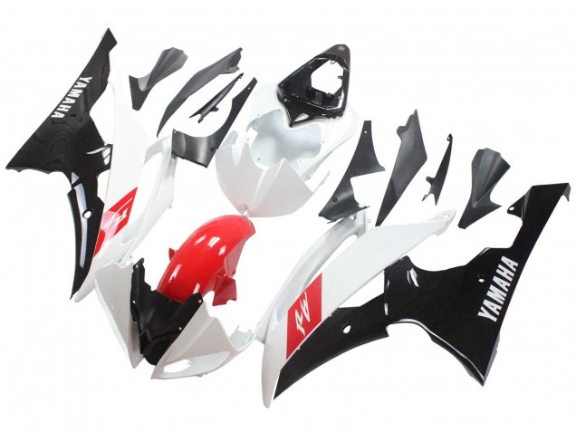 Carenado Moto Yamaha YZF 600 R6 2008-2016 - Blanco Rojo Negro Brillante