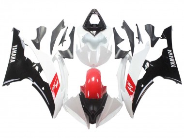 Carenado Moto Yamaha YZF 600 R6 2008-2016 - Blanco Rojo Negro Brillante