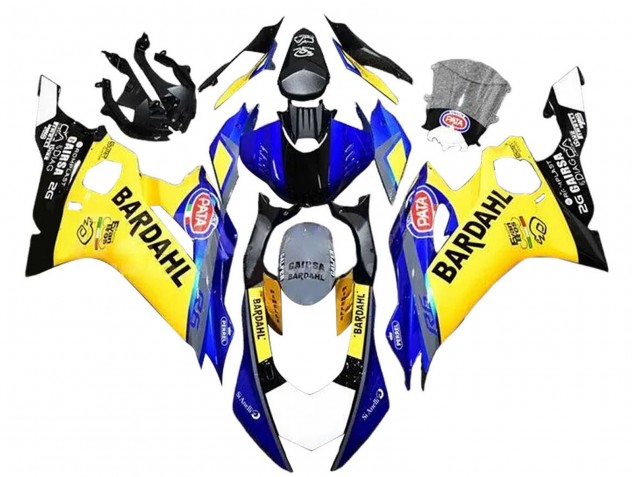 Carenado Moto Yamaha YZF 600 R6 2008-2016 - Amarillo Azul Negro Bardahl