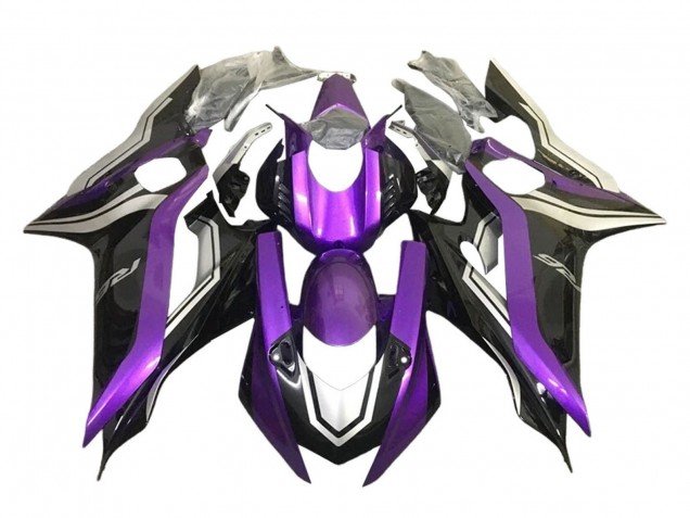Carenado Moto Yamaha YZF 600 R6 2017-2023 - Plata Púrpura Negro Brillante