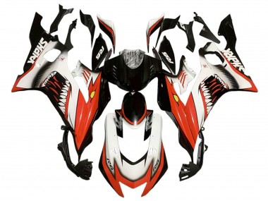 Carenado Moto Yamaha YZF 600 R6 2017-2023 - Blanco Rojo Negro Tiburón