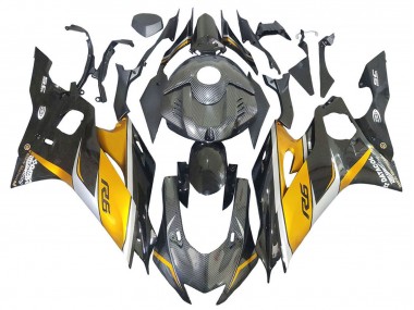 Carenado Moto Yamaha YZF 600 R6 2017-2023 - Oro Negro FibraCarbono