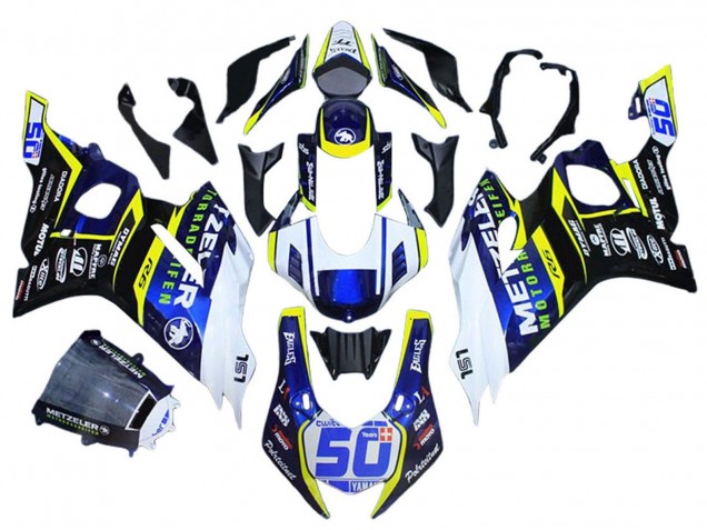 Carenado Moto Yamaha YZF 600 R6 2017-2023 - Blanco Amarillo Azul
