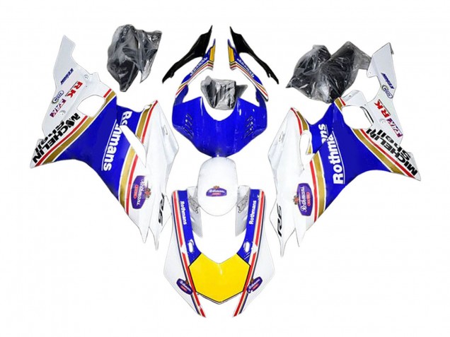 Carenado Moto Yamaha YZF 600 R6 2017-2023 - Blanco Azul Amarillo Rothmans