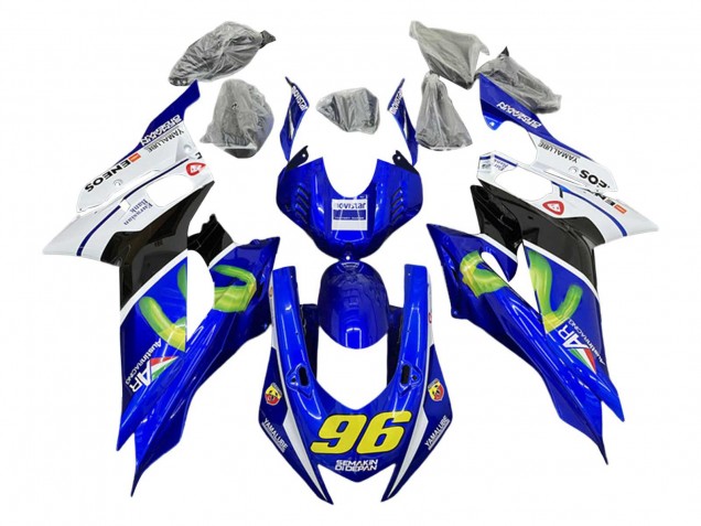 Carenado Moto Yamaha YZF 600 R6 2017-2023 - Blanco Azul Negro Verde MoviStar Semakin Didepan