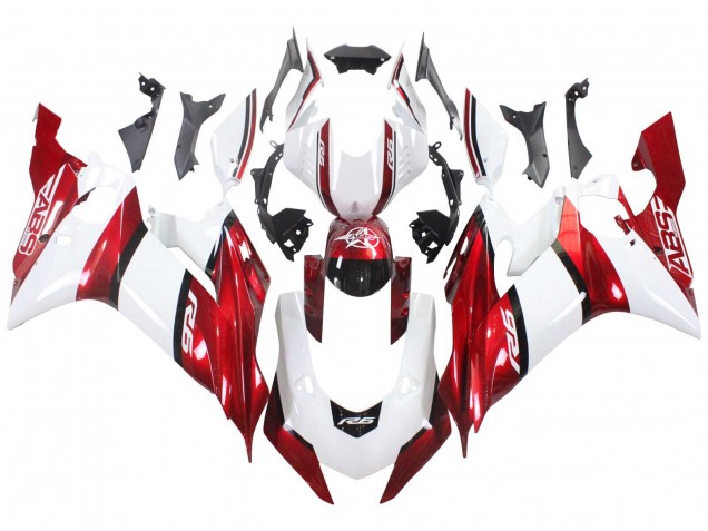 Carenado Moto Yamaha YZF 600 R6 2017-2023 - Blanco Rojo Negro