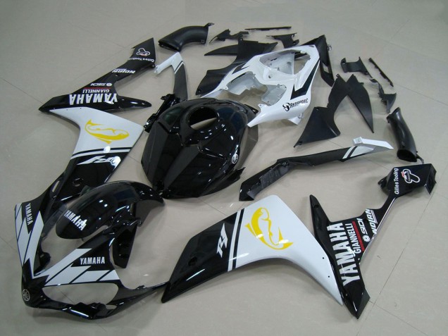Carenado Moto Yamaha YZF R1 2007-2008 - Blanco Negro Amarillo Dolphin