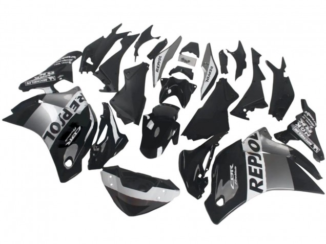 Carenado Moto Honda CBR250RR 2011-2015 - Plata Blanco Negro Brillante Repsol