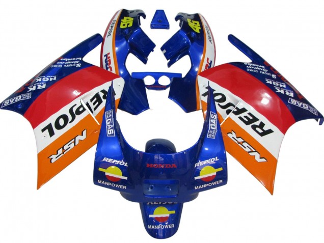 Carenado Moto Honda NSR250R 1988-1989 - Naranja Blanco Rojo Azul Repsol