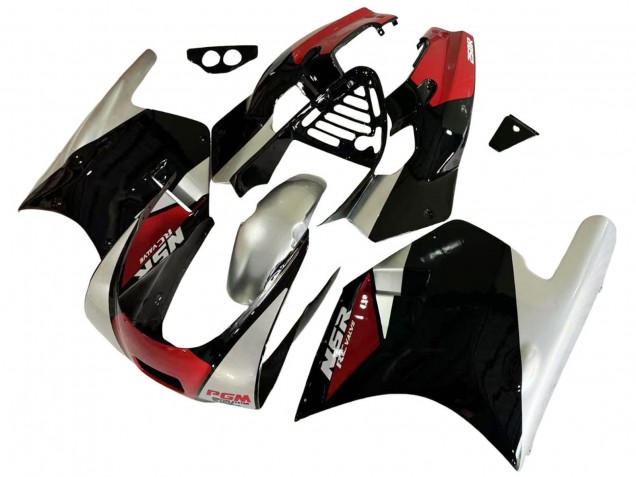 Carenado Moto Honda NSR250R 1988-1989 - Plata Rojo Negro Brillante