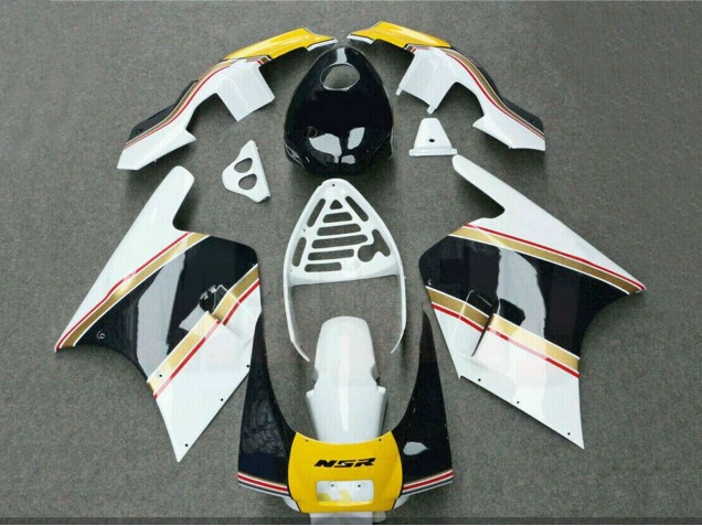 Carenado Moto Honda NSR250R 1988-1989 - Blanco Amarillo Oro Negro Brillante