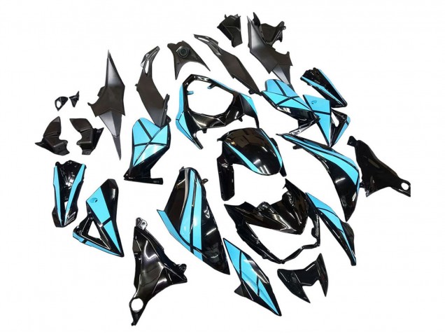 Carenado Moto Kawasaki Z800 2013-2018 - Azul Claro Negro Brillante