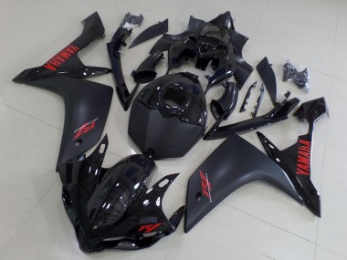 Carenado Moto Yamaha YZF R1 2007-2008 - Negro Brillante Negro Mate Rojo