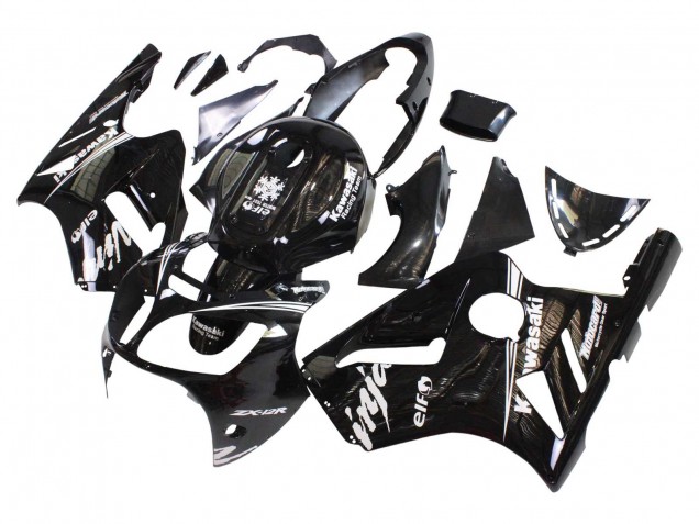 Carenado Moto Kawasaki ZX12R 2000-2001 - Negro Brillante Blanco Elf Nieve
