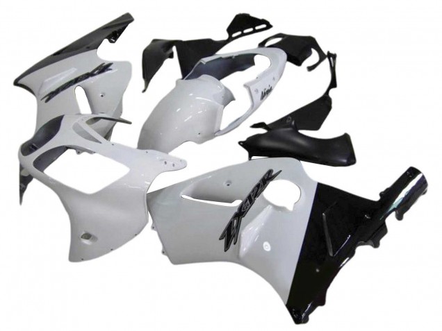 Carenado Moto Kawasaki ZX12R 2000-2001 - Blanco Negro Brillante