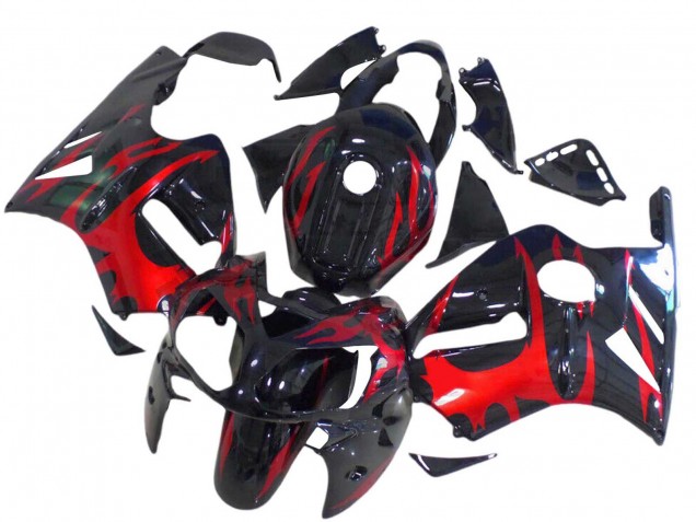 Carenado Moto Kawasaki ZX12R 2000-2001 - Negro Brillante Rojo