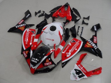 Carenado Moto Yamaha YZF R1 2007-2008 - Rojo Blanco Negro Volvo Fimer Santander