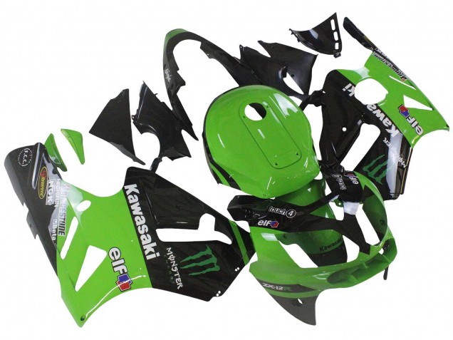 Carenados Moto Kawasaki ZX12R 2002-2006 - Verde Negro Brillante Elf Touch4 Monstruo