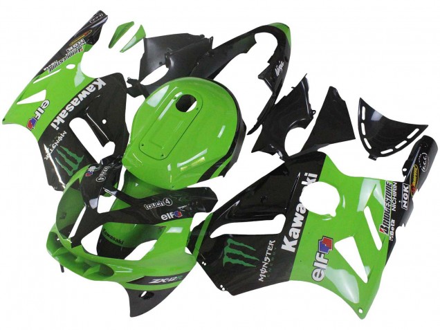 Carenados Moto Kawasaki ZX12R 2002-2006 - Verde Negro Brillante Elf Touch4 Monstruo