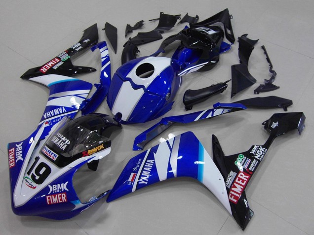 Carenado Moto Yamaha YZF R1 2007-2008 - Blanco Azul Negro Volvo Fimer