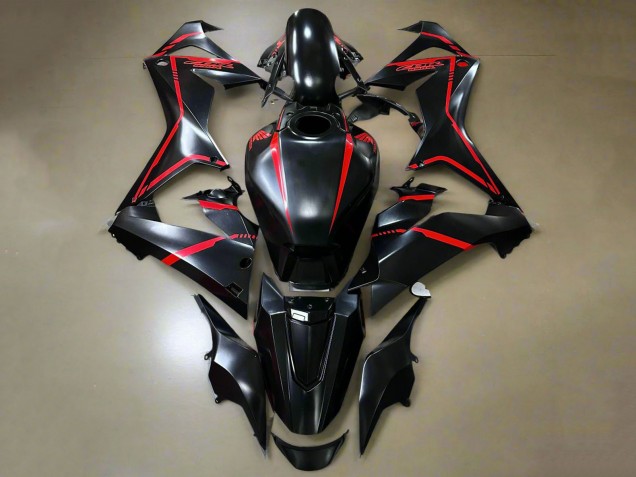 Carenados Moto Honda CBR650R 2019-2020 - Negro Brillante Rojo Raya