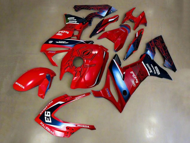 Carenados Moto Honda CBR650R 2019-2020 - Rojo Blanco Azul Oscuro HRC Pull&Oso 93