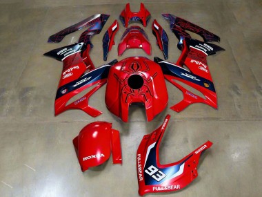 Carenado Moto Honda CBR650R 2019-2020 - Rojo Blanco Azul Oscuro HRC Pull&Oso 93