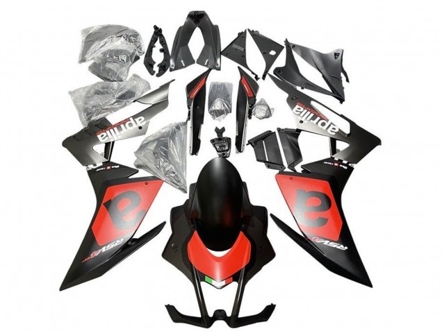 Carenado Moto Aprilia RSV4 1000 2009-2015 - Negro Mate Rojo Blanco