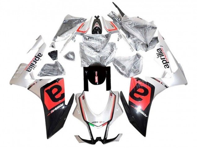 Carenado Moto Aprilia RSV4 1000 2009-2015 - Plata Negro Rojo