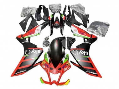 Carenado Moto Aprilia RSV4 1000 2009-2015 - Negro Mate Rojo Verde Blanco
