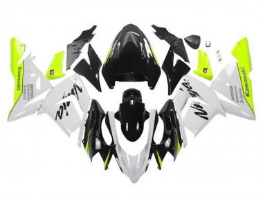 Carenado Moto Kawasaki ZX10R 2004-2005 - Blanco Negro Neon Amarillo